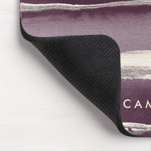 Addieren Sie Ihren Namens| silberne Rosen-lila Mousepad (Ecke)