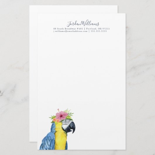 Addieren Sie Ihren Namens| tropischen Halo - Briefpapier (Vorne/Hinten)