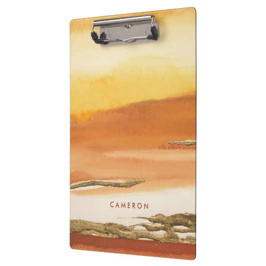 Addieren Sie Ihren Namens| vergoldeten Bernstein I Klemmbrett (Links)