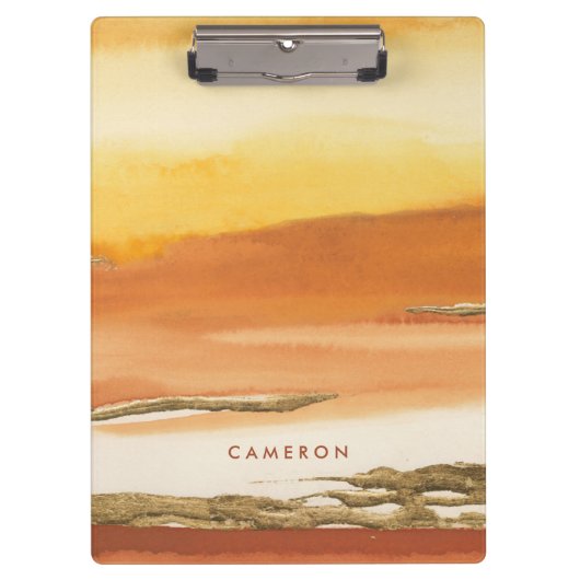 Addieren Sie Ihren Namens| vergoldeten Bernstein I Klemmbrett (Vorderseite)