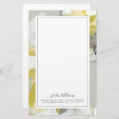 Addieren Sie Ihren Namens| zitronengelben Nebel Briefpapier (Vorne/Hinten)