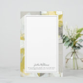 Addieren Sie Ihren Namens| zitronengelben Nebel Briefpapier (Stehend Vorderseite)