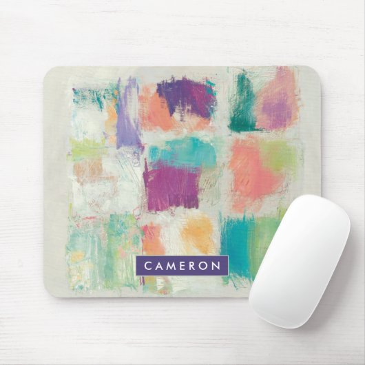 Addieren Sie Ihren Namensabstrakten Steindruck | Mousepad (Mit Mouse)
