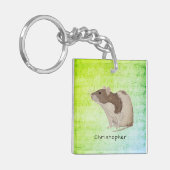 Addieren Sie Ihren Namensratten-Entwurf Schlüsselanhänger (Vorderseite links)