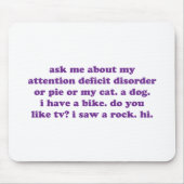 ADDIEREN Sie lila ADHD lustiges Zitat - Mousepad (Vorne)