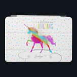 Addieren Sie personalisierten iPad Mini Hülle<br><div class="desc">Ein Regenbogen Unicorn in einem Himmel der Polkapunkte und -Glitters… das perfekte Geschenk für ein spezielles Mädchen,  das an Magie und Unicorns glaubt.</div>