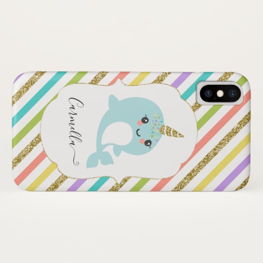 Addieren Sie personalisierten Narwhal Case-Mate iPhone Hülle (Rückseite (Horizontal))