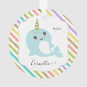 Addieren Sie personalisiertes Narwhal Ornament (Rückseite)