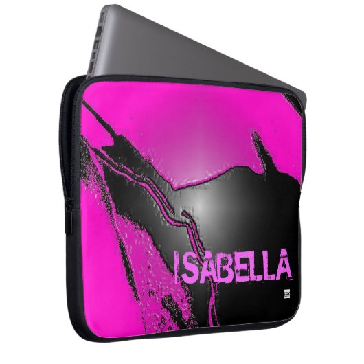 Addieren Sie rosa Namenslatex prägen Laptopschutzhülle (Vorne Rechts)