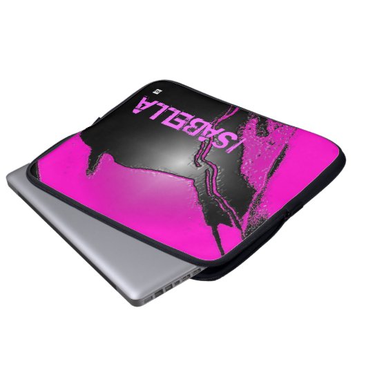 Addieren Sie rosa Namenslatex prägen Laptopschutzhülle (Vorne Knopf)