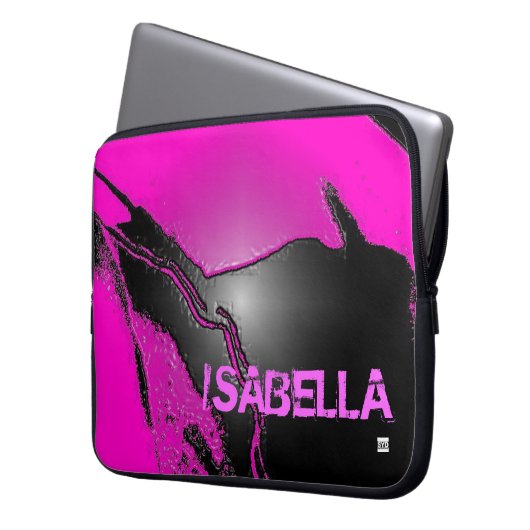 Addieren Sie rosa Namenslatex prägen Laptopschutzhülle (Vorderseite Links)