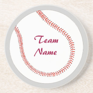 Addieren Sie Team-Namensbaseball-Untersetzer Sandstein Untersetzer