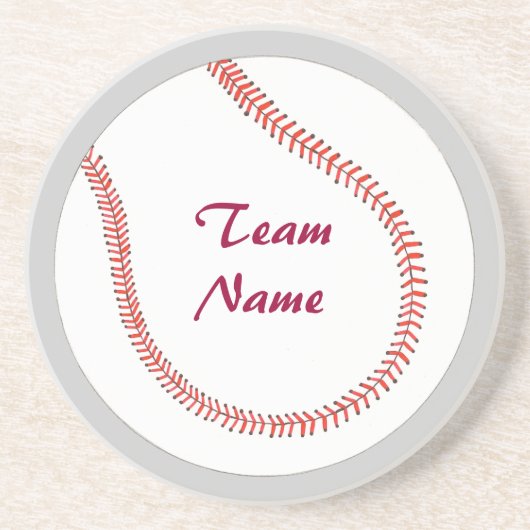 Addieren Sie Team-Namensbaseball-Untersetzer Sandstein Untersetzer (Vorne)