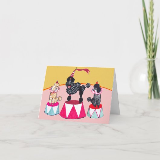 Addie's Circus Poodles Notecard Karte (Vorderseite)