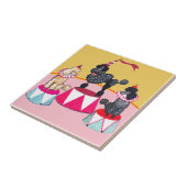 Addies Zirkus-Pudel-Keramik-Fliese Trivet Fliese (Seite)