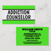 Addikatsberater Neon Green Visitenkarte (Vorne/Hinten)