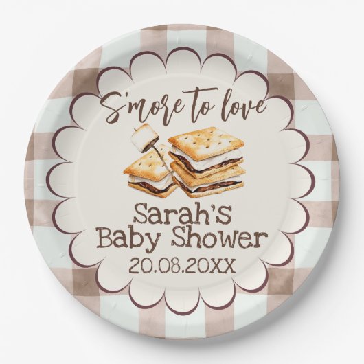 Adding S'more to Love Baby-Party Pappteller (Vorderseite)