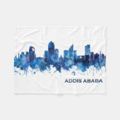 Addis Ababa Äthiopia skyline Blue Fleecedecke (Vorderseite (Horizontal))