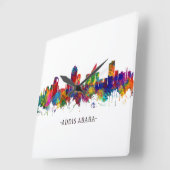 Addis Ababa Ethiopia skyline Quadratische Wanduhr (Winkel)