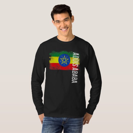 Addis Abeba Äthiopien Flag für Äthiopier Männer Fr T-Shirt (Vorne ganz)