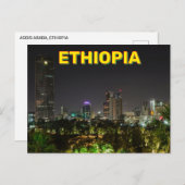 Addis Abeba, Äthiopien in der Nacht Postkarte (Vorne/Hinten)