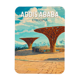 Addis Abeba Äthiopien Reise Kunst Vintage Magnet