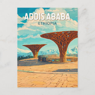 Addis Abeba Äthiopien Reise Kunst Vintage Postkarte