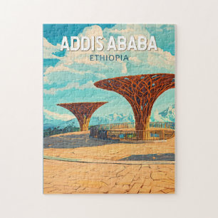 Addis Abeba Äthiopien Reise Kunst Vintage Puzzle