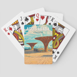 Addis Abeba Äthiopien Reise Kunst Vintage Spielkarten