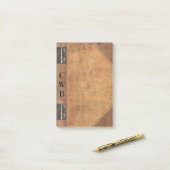 Addison Altes Buch Cool Monogramm Post-it Klebezettel (Auf Schreibtisch)