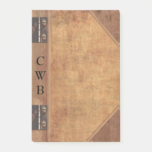 Addison Altes Buch Cool Monogramm Post-it Klebezettel (Vorderseite)