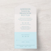 Addison Aquamarin Green Classic Hochzeit All In One Einladung (Innen Boden)