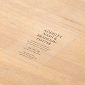 Addison Black and White Classic Elegante Hochzeit Acryleinladungen (Ablage )