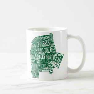 Addison County Typografie 11-Unze-klassische weiß Kaffeetasse