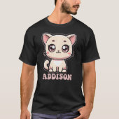 Addison Cute Kitty Cat Design for Girls Name Addis T-Shirt (Vorderseite)