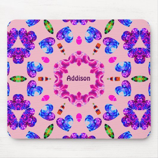 ADDISON~ Glittering Herzmuster ~ Personalisiert ~ Mousepad (Vorne)