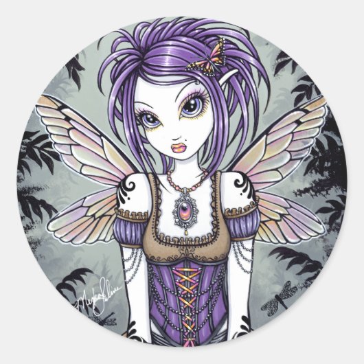 "Addison" Misty Dragonfly Fairy Stickers (Vorderseite)