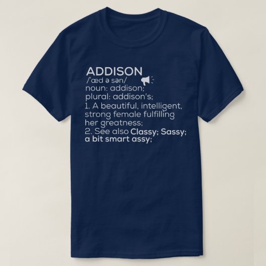 Addison Name Addison Definition Addison Weiblicher T-Shirt (Design vorne)