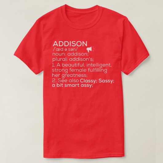 Addison Name Addison Definition Addison Weiblicher T-Shirt (Design vorne)