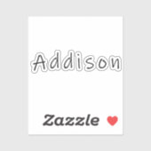 Addison Name, vor Addison Aufkleber (Blatt)