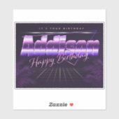 Addison Name Vorname lila retro Sticker Geburtstag (Blatt)
