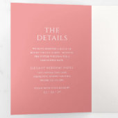 Addison Pink Classic Hochzeit Dreifach Gefaltete Einladung (Innen Erste Seite)