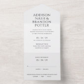 Addison Schwarz-weiß Gray Classic Hochzeit All In One Einladung (Innen Boden)
