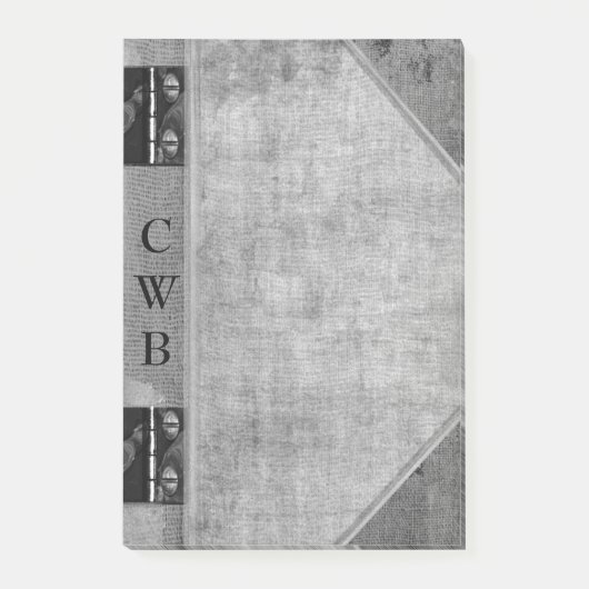 Addison Shade Altes Buch Cool Monogramm Post-it Klebezettel (Vorderseite)