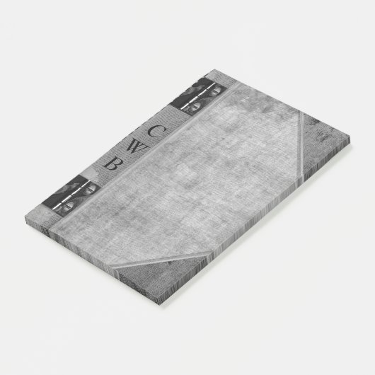 Addison Shade Old Book Cool Monogram Post-it Klebezettel (angewinkelt)