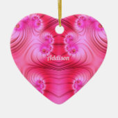 ADDISON ~ VALENTINE HEART ~ Pink Fraktal ~ Keramik Ornament (Vorne)
