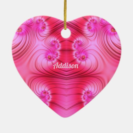 ADDISON ~ VALENTINE HEART ~ Pink Fraktal ~ Keramik Ornament (Hinten)