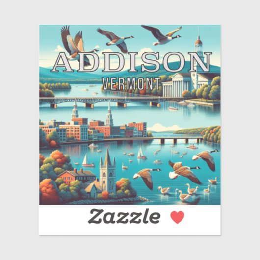 Addison Vermont 3 Inch Vinyl Sticker (Blatt)