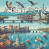Addison Vermont 3 Inch Vinyl Sticker (Vorderseite)