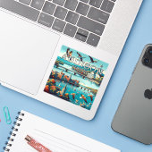 Addison Vermont 3 Inch Vinyl Sticker (Laptop mit iPhone)